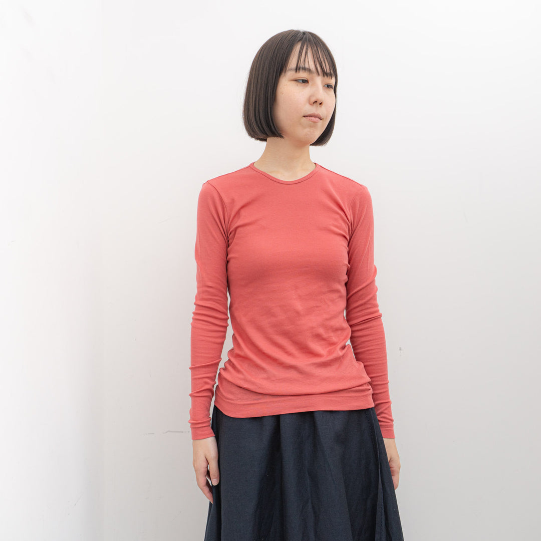 homspun /WOMEN　フライスクルーネックプルオーバー242-6668 col.pink