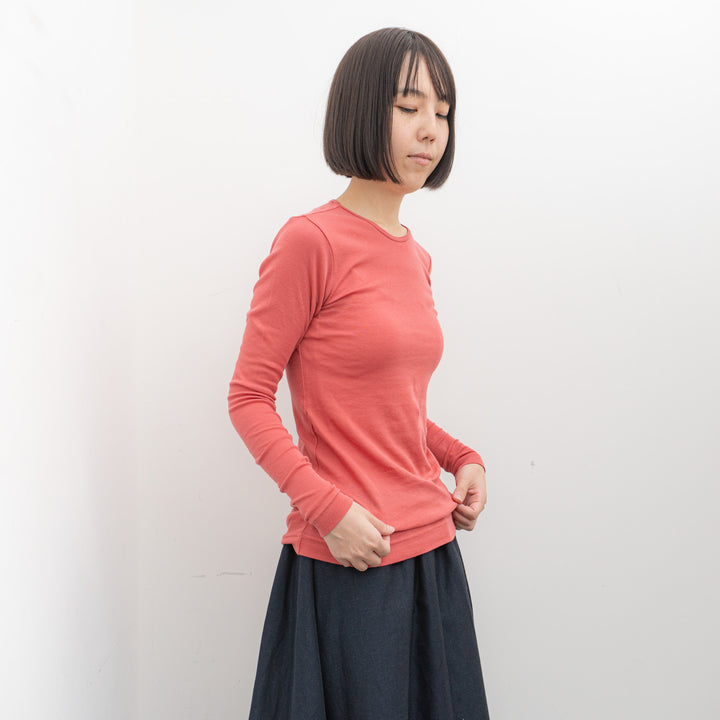 homspun /WOMEN　フライスクルーネックプルオーバー242-6668 col.pink