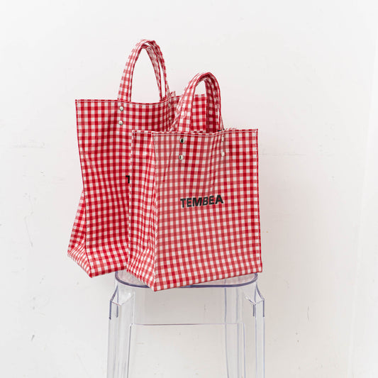 TEMBEA｜PAPER TOTE col.GINGHAM/RED