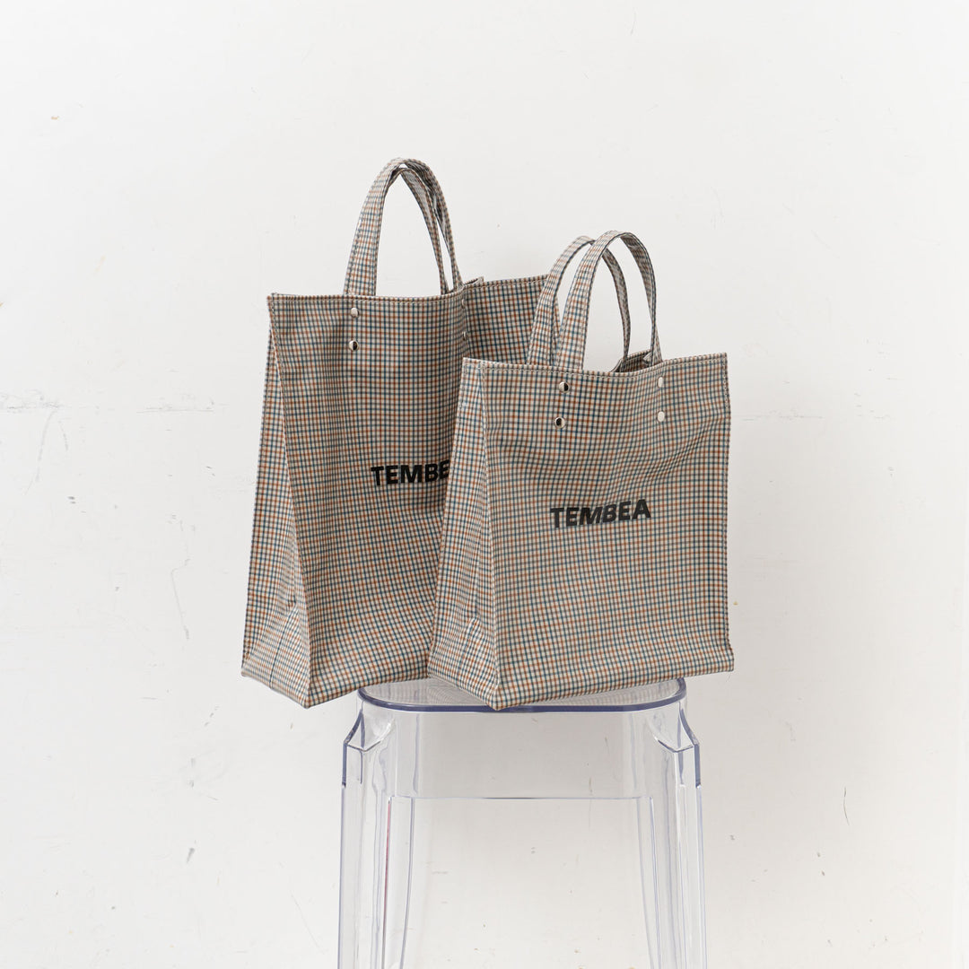 TEMBEA/　PAPER TOTE col.CHECK BEIGE/BLUE