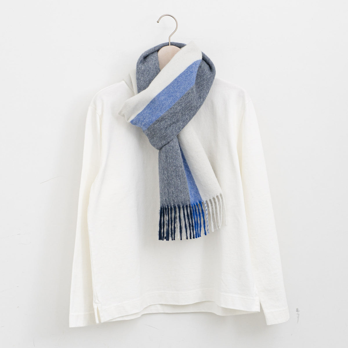 THE INOUE BROTHERS...｜Brushed Scole Stripe TIB-ALAC2013ML（ecru×navy stripe）