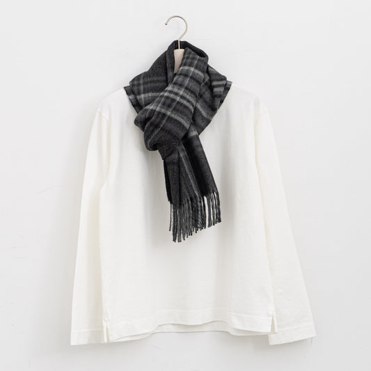 THE INOUE BROTHERS...｜brushed scarf checkTIB-ALAC2002ML（black）
