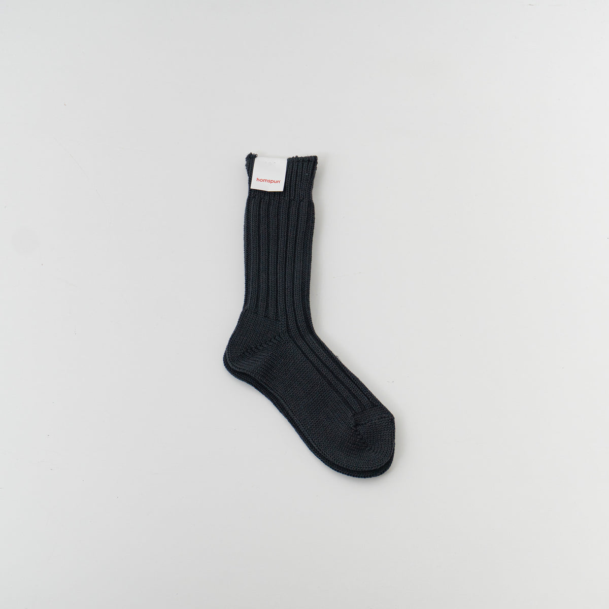 AW homspun｜WOMEN　コットンウールリブソックス 242-8245（4.dark grey）
