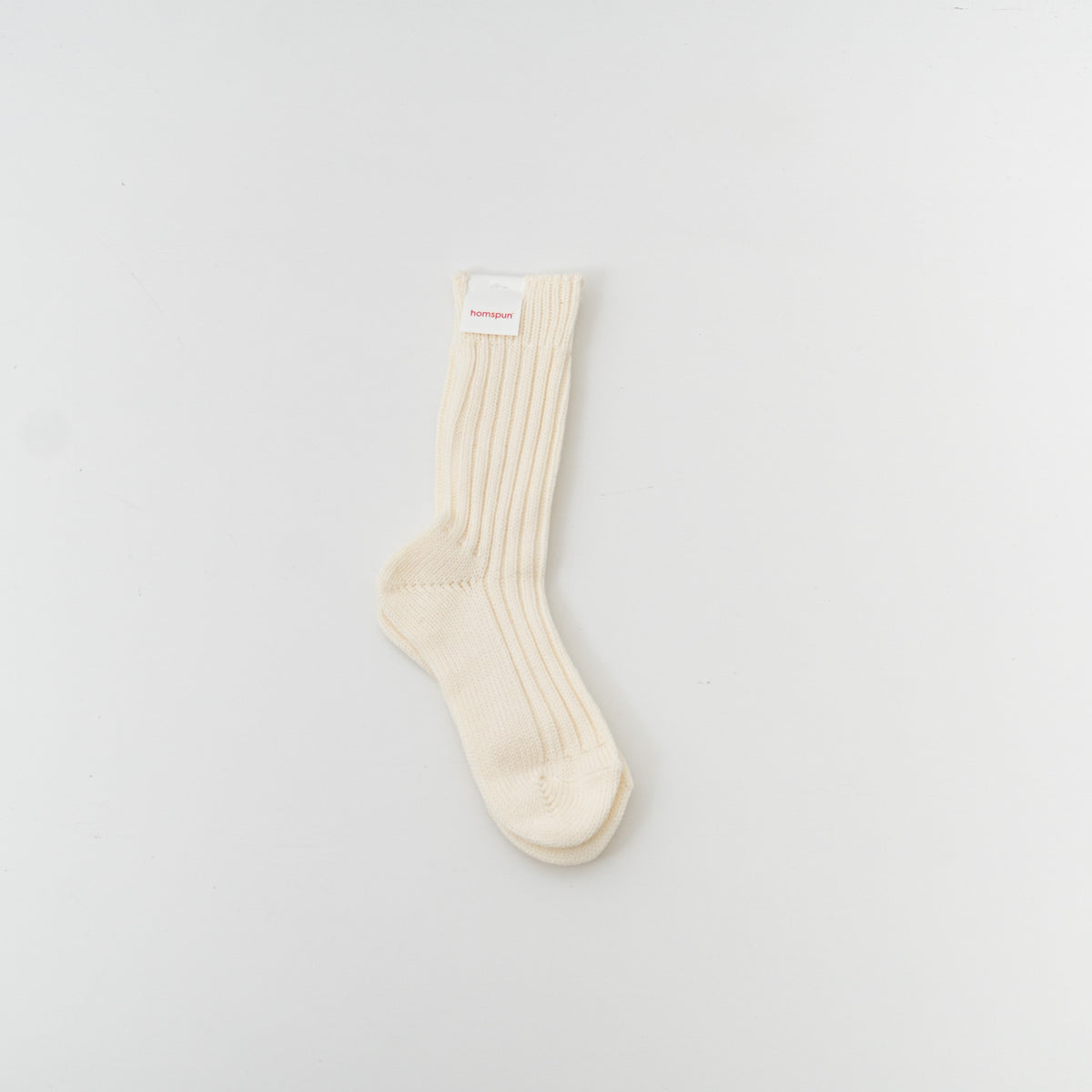 AW homspun｜WOMEN　コットンウールリブソックス 242-8245（1.off white）