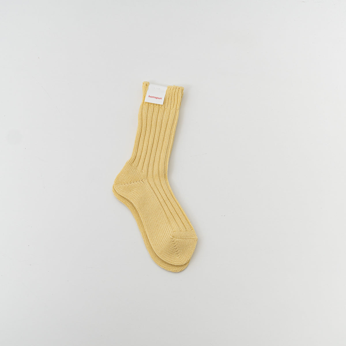 AW homspun｜WOMEN　コットンウールリブソックス 242-8245（2.yellow）