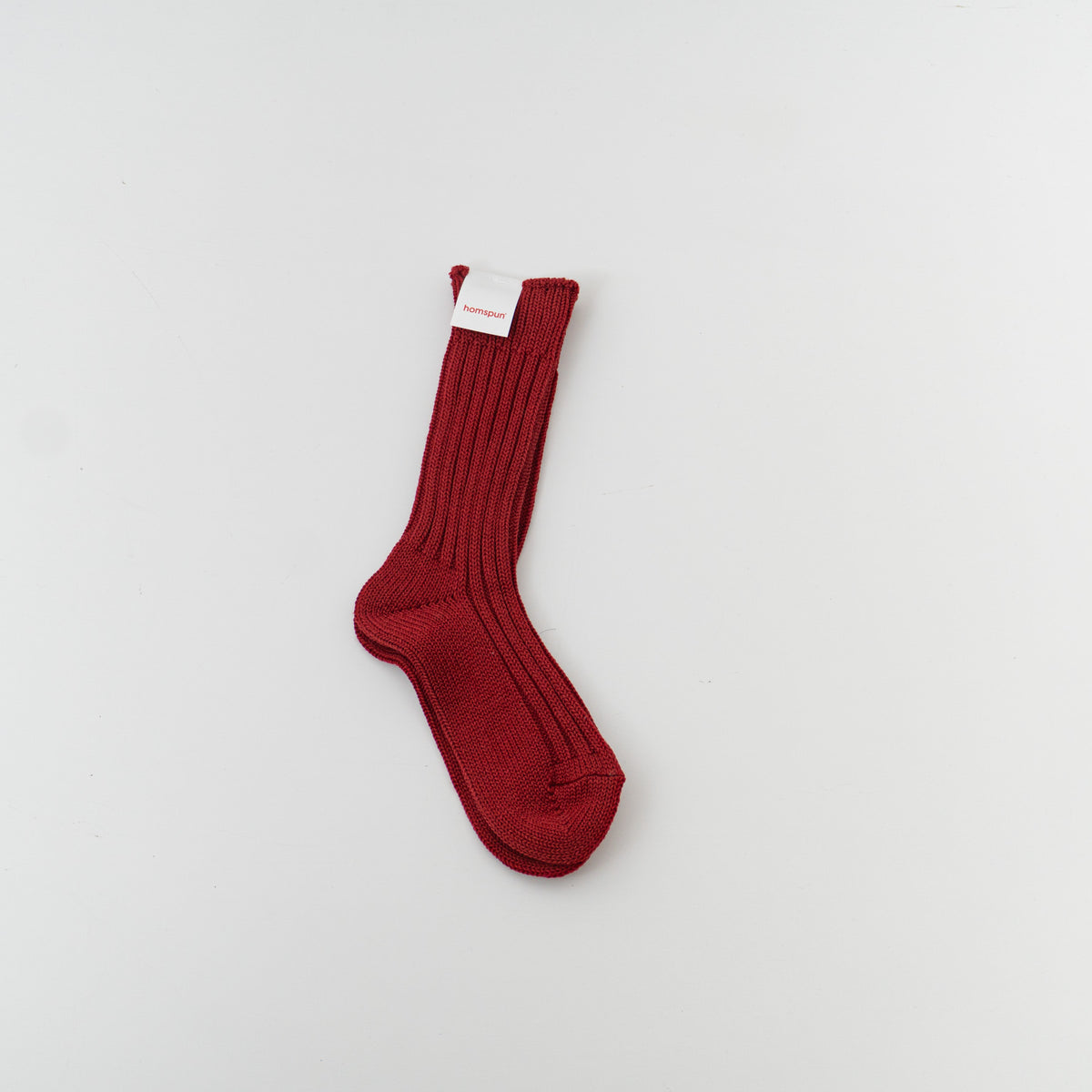 AW homspun｜WOMEN　コットンウールリブソックス 242-8245（3.red）