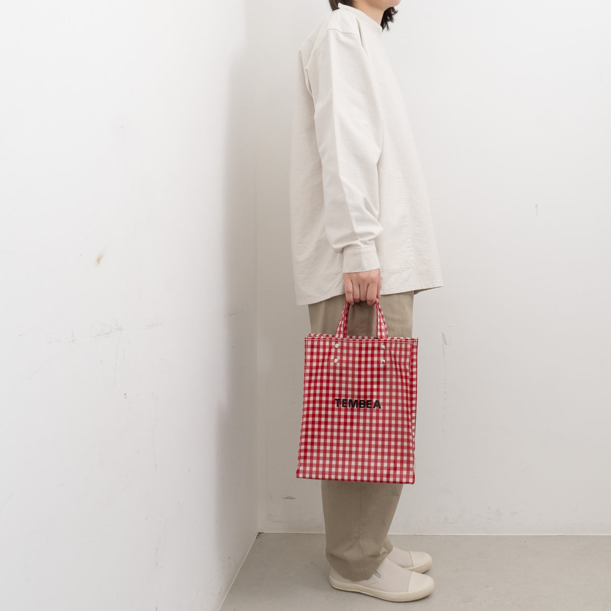 TEMBEA｜PAPER TOTE col.GINGHAM/RED