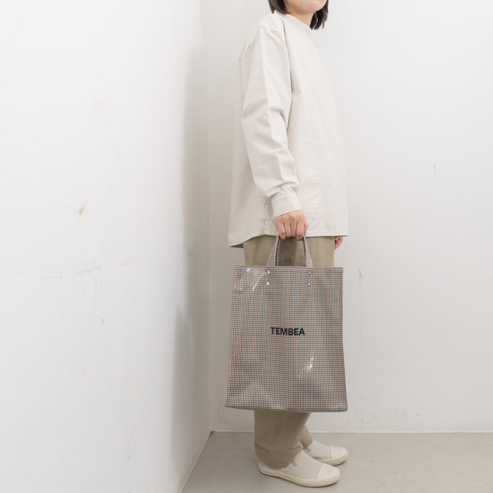 TEMBEA/　PAPER TOTE col.CHECK BEIGE/BLUE