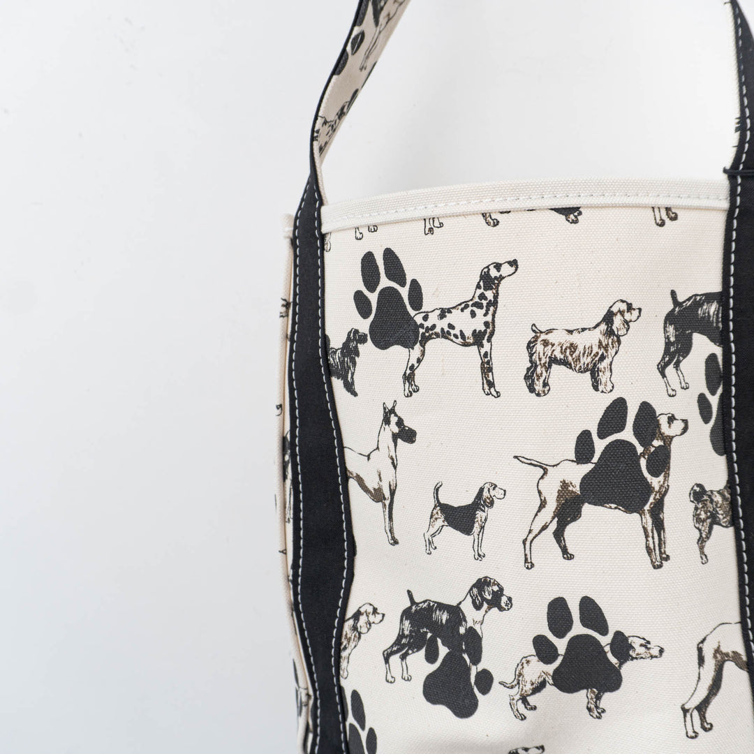 TEMBEA/　BAGUETTE TOTE PRINT col.DOG FOOT PRINT/BLACK