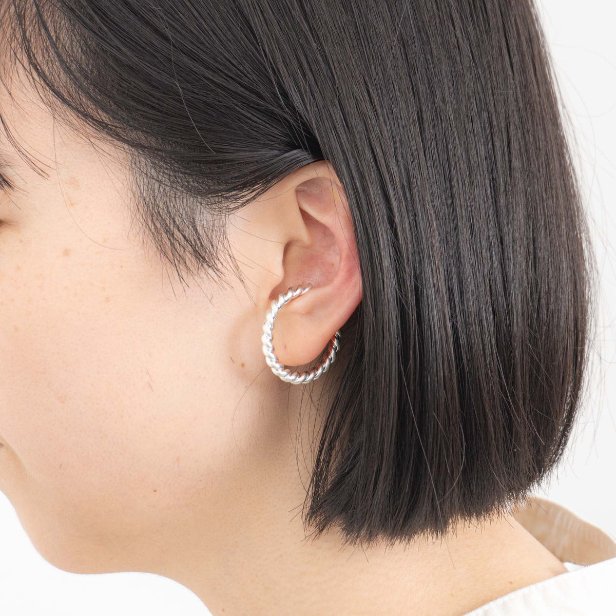 _Fot｜twist form cuff circle col.silver