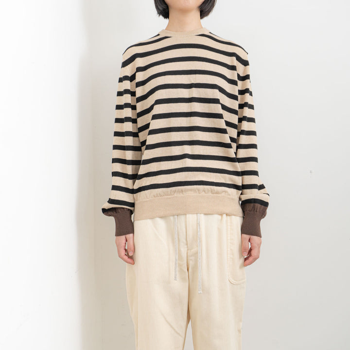 atelier naruse /WOMEN　cotton wool border knit nakt-39