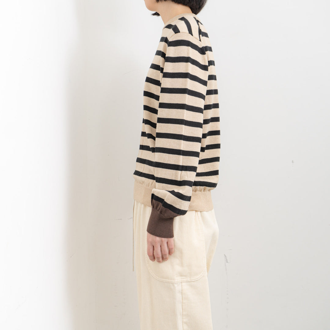 atelier naruse /WOMEN　cotton wool border knit nakt-39