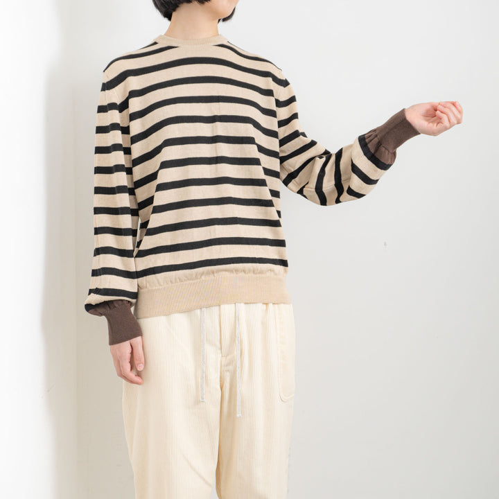 atelier naruse /WOMEN　cotton wool border knit nakt-39