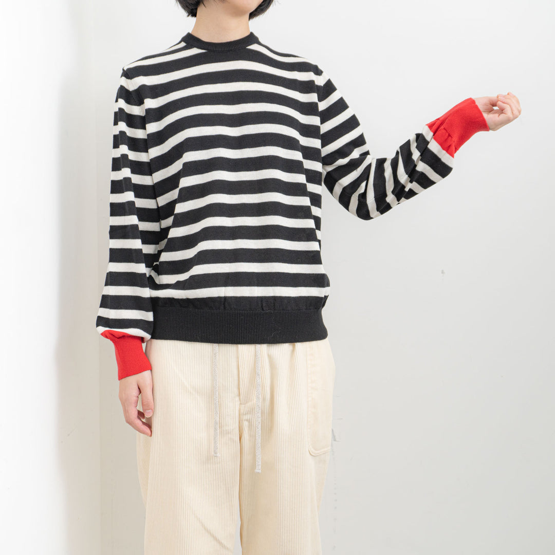 atelier naruse /WOMEN　cotton wool border knit nakt-39