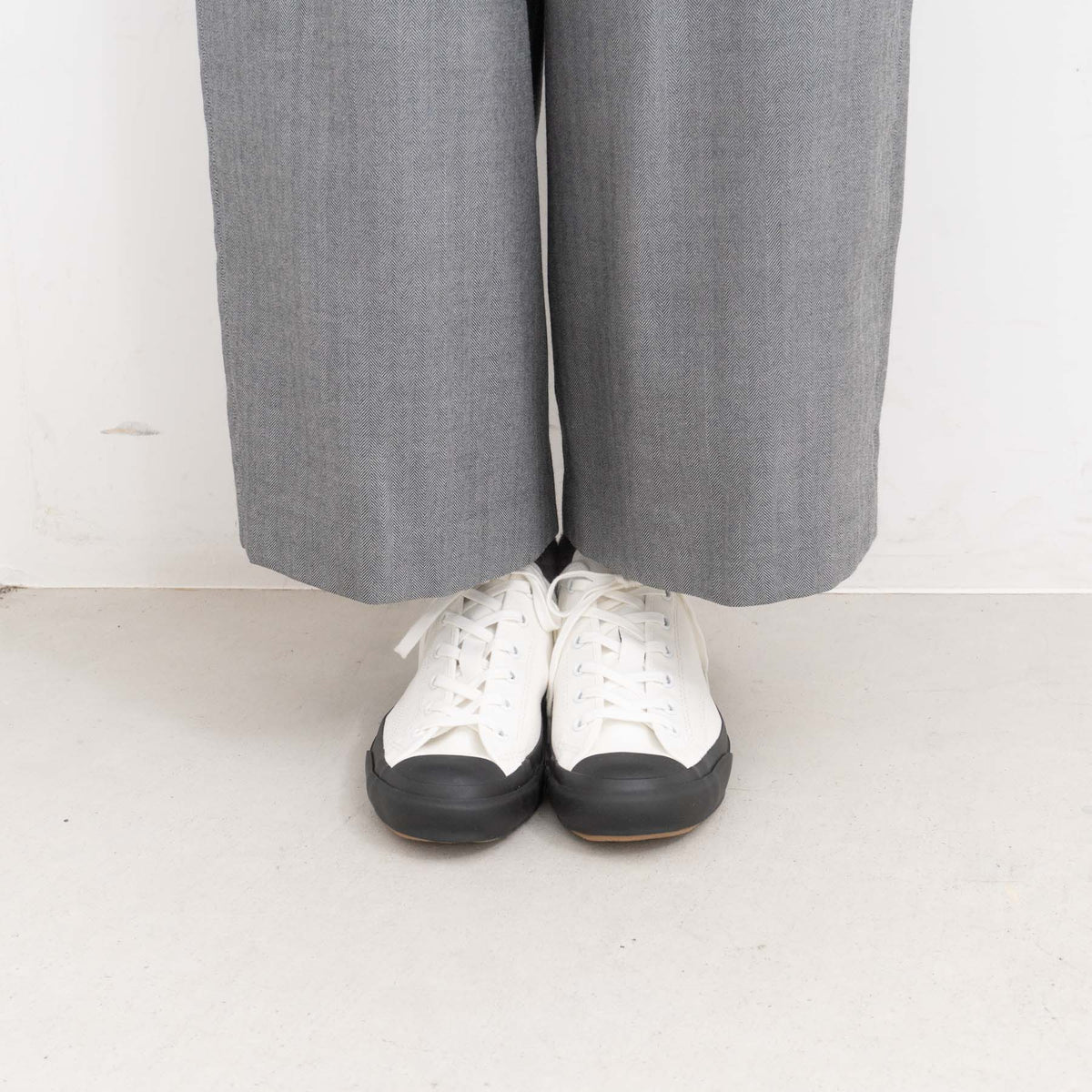 evam eva｜canvas sneaker/ホワイト×ブラック(91)