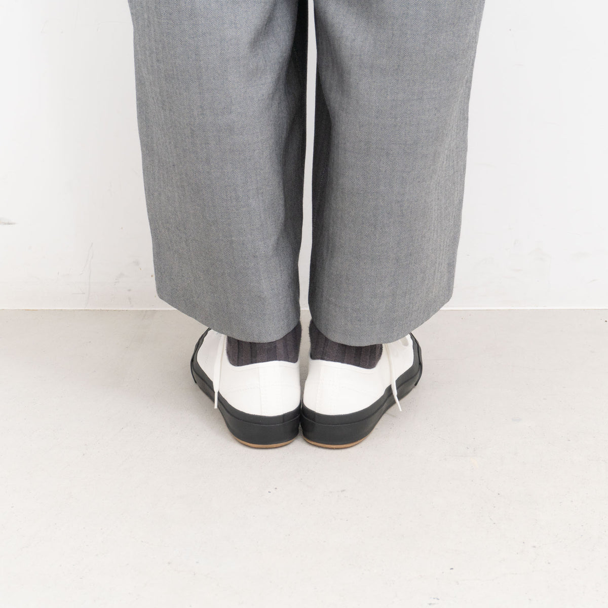 evam eva｜canvas sneaker/ホワイト×ブラック(91)