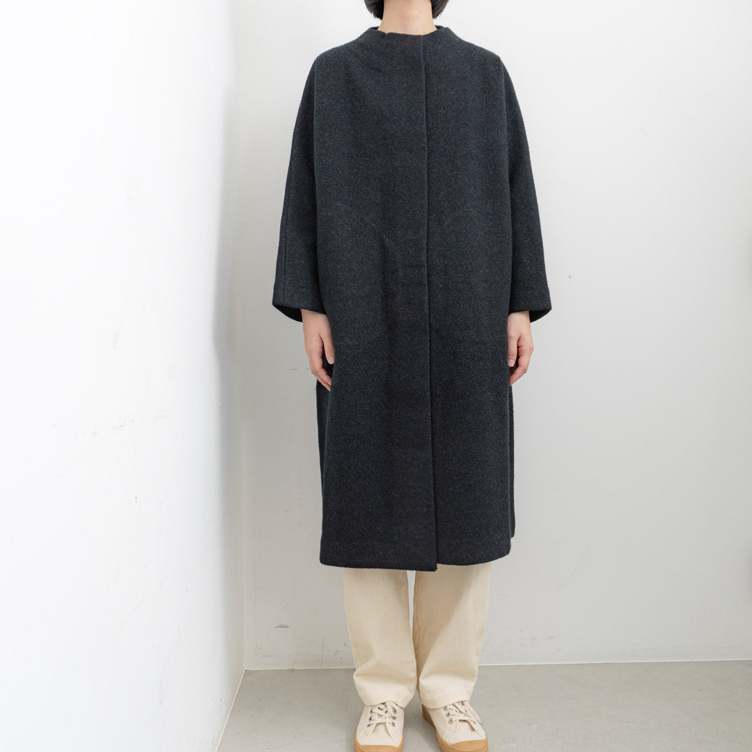 evam eva/　press wool long coat E243K093