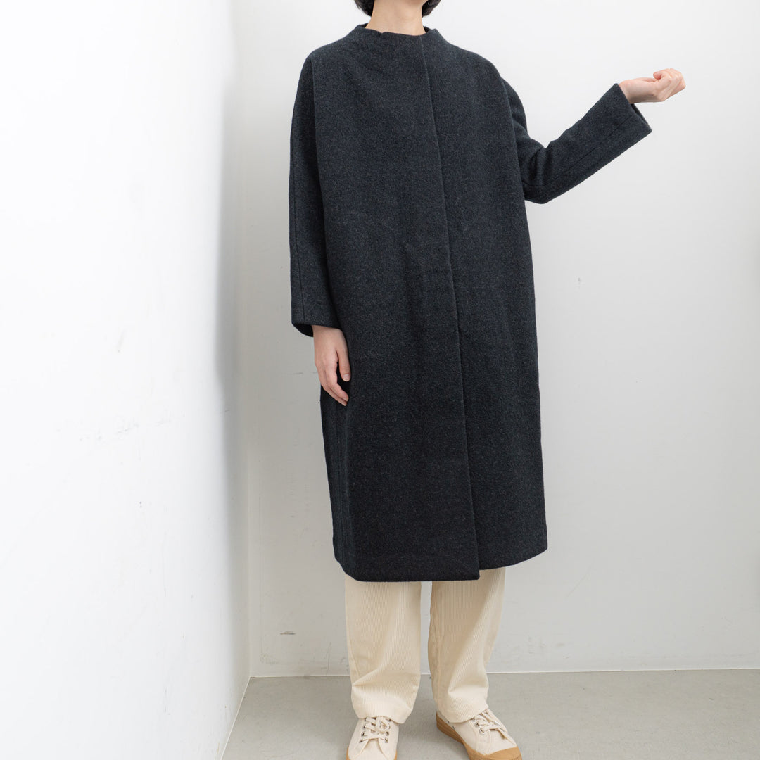 evam eva/　press wool long coat E243K093