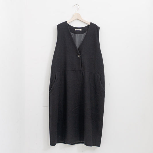 atelier naruse｜WOMEN　cotton wool herringbone jumper skirt na-f03098（black）