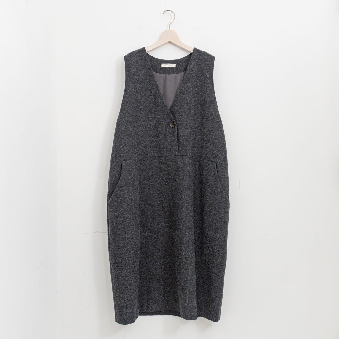 atelier naruse /WOMEN　cotton wool herringbone jumper skirt na-f03098