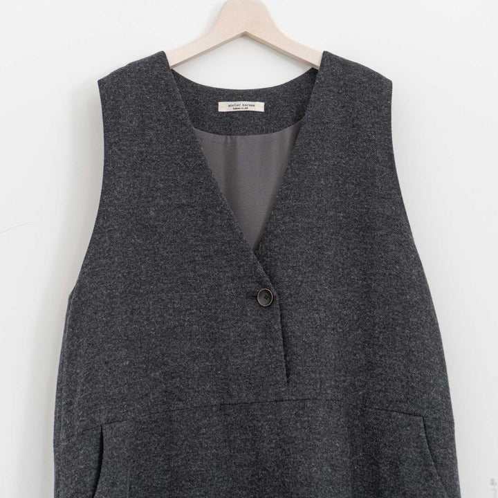 atelier naruse /WOMEN　cotton wool herringbone jumper skirt na-f03098