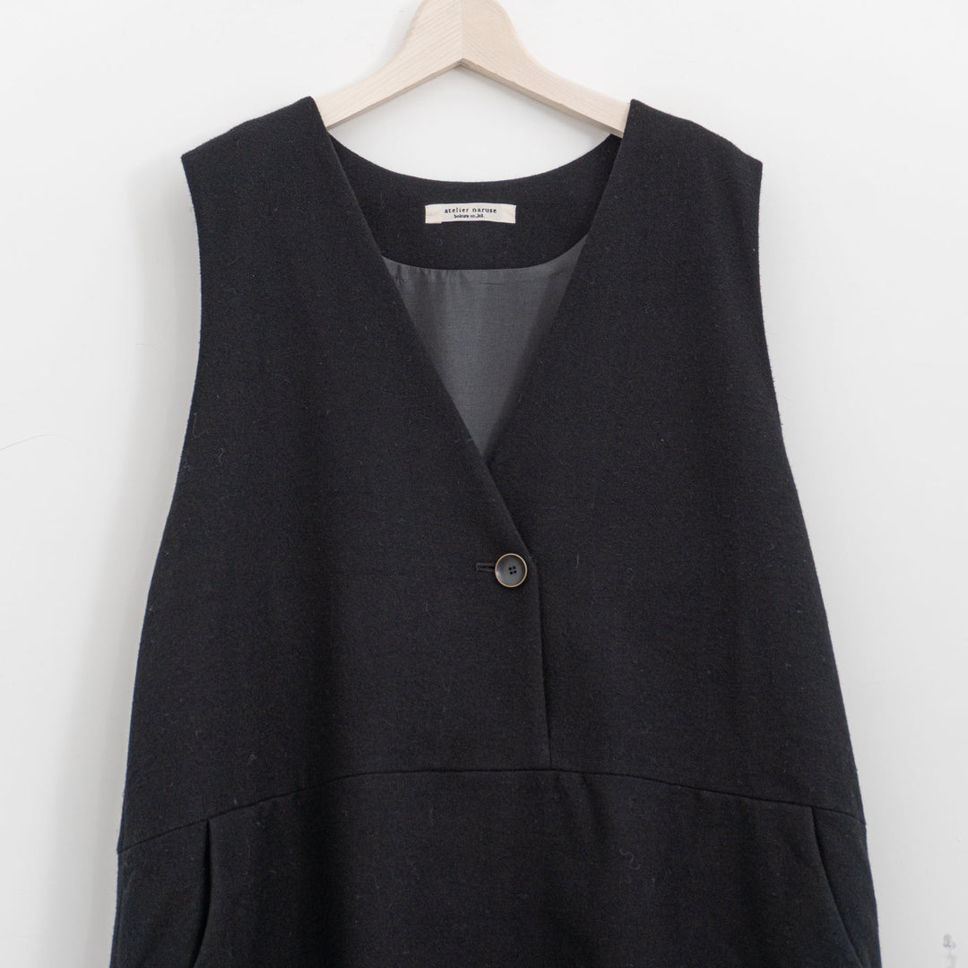 atelier naruse /WOMEN　cotton wool herringbone jumper skirt na-f03098