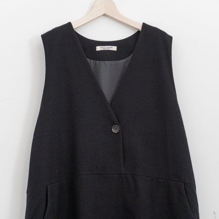 atelier naruse /WOMEN　cotton wool herringbone jumper skirt na-f03098