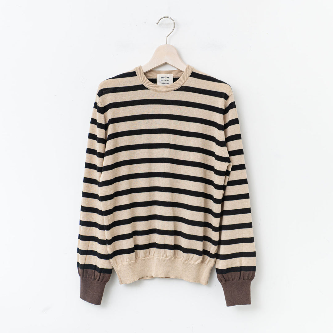 atelier naruse /WOMEN　cotton wool border knit nakt-39