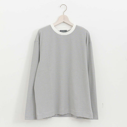 MARGARET HOWELL｜MEN　COTTON STRIPE JERSEY TOP　579-6166202（034.WHITE/BLACK）