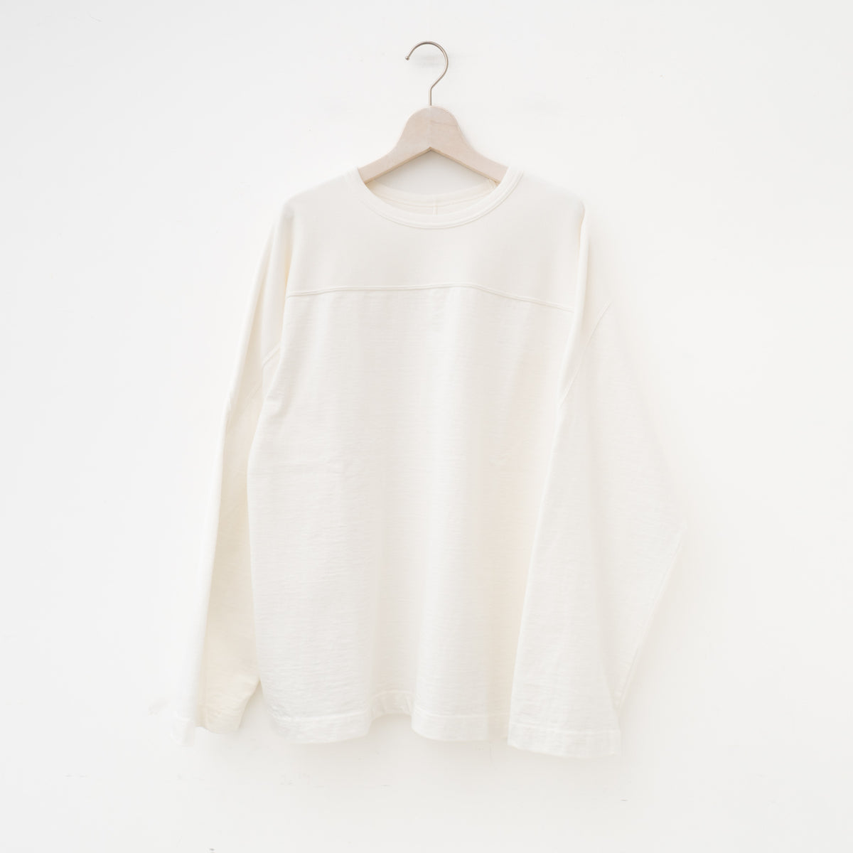 nonnotte｜MEN　football long sleeve-open end loopwheel jersey（white）
