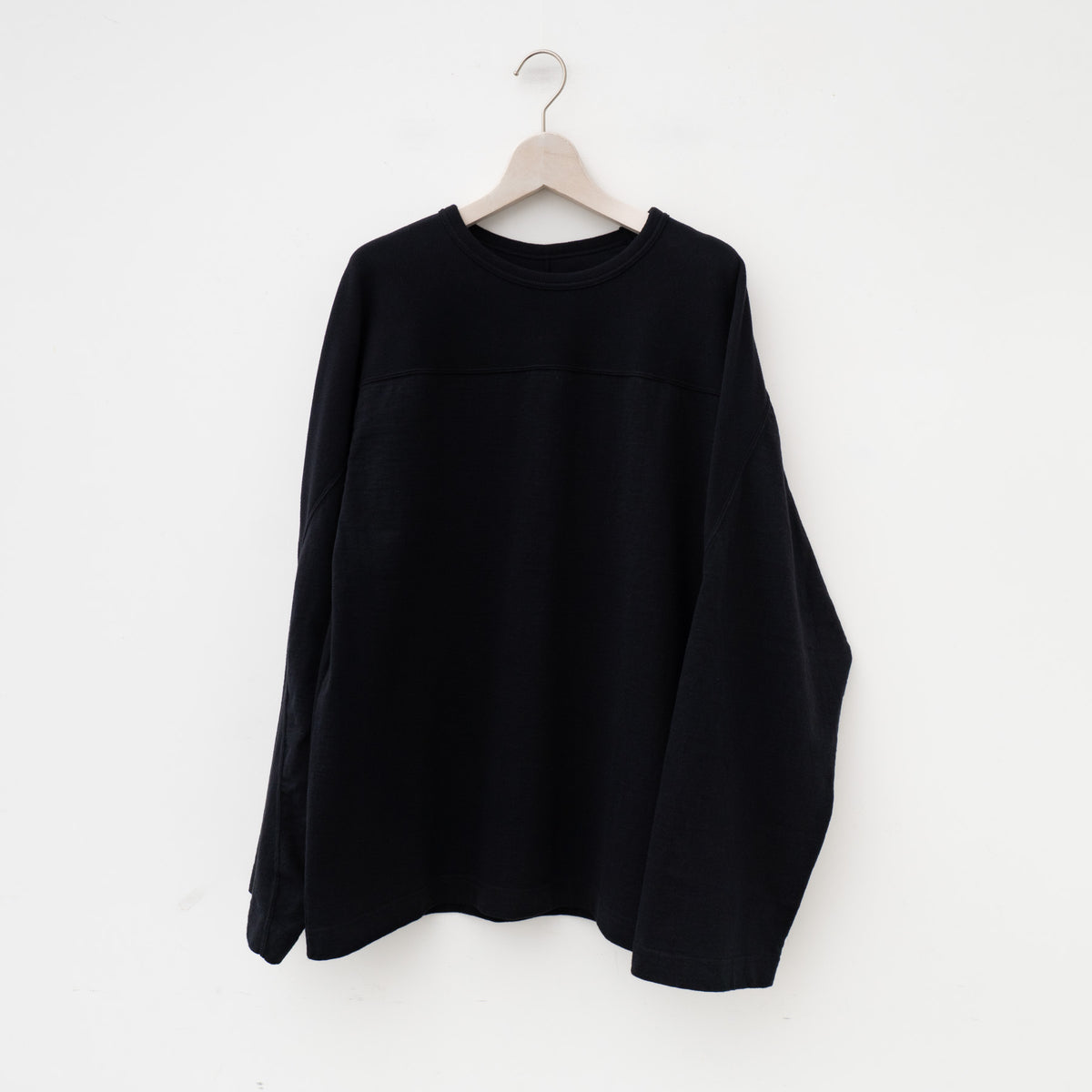 nonnotte｜MEN　football long sleeve-open end loopwheel jersey（anthracite）