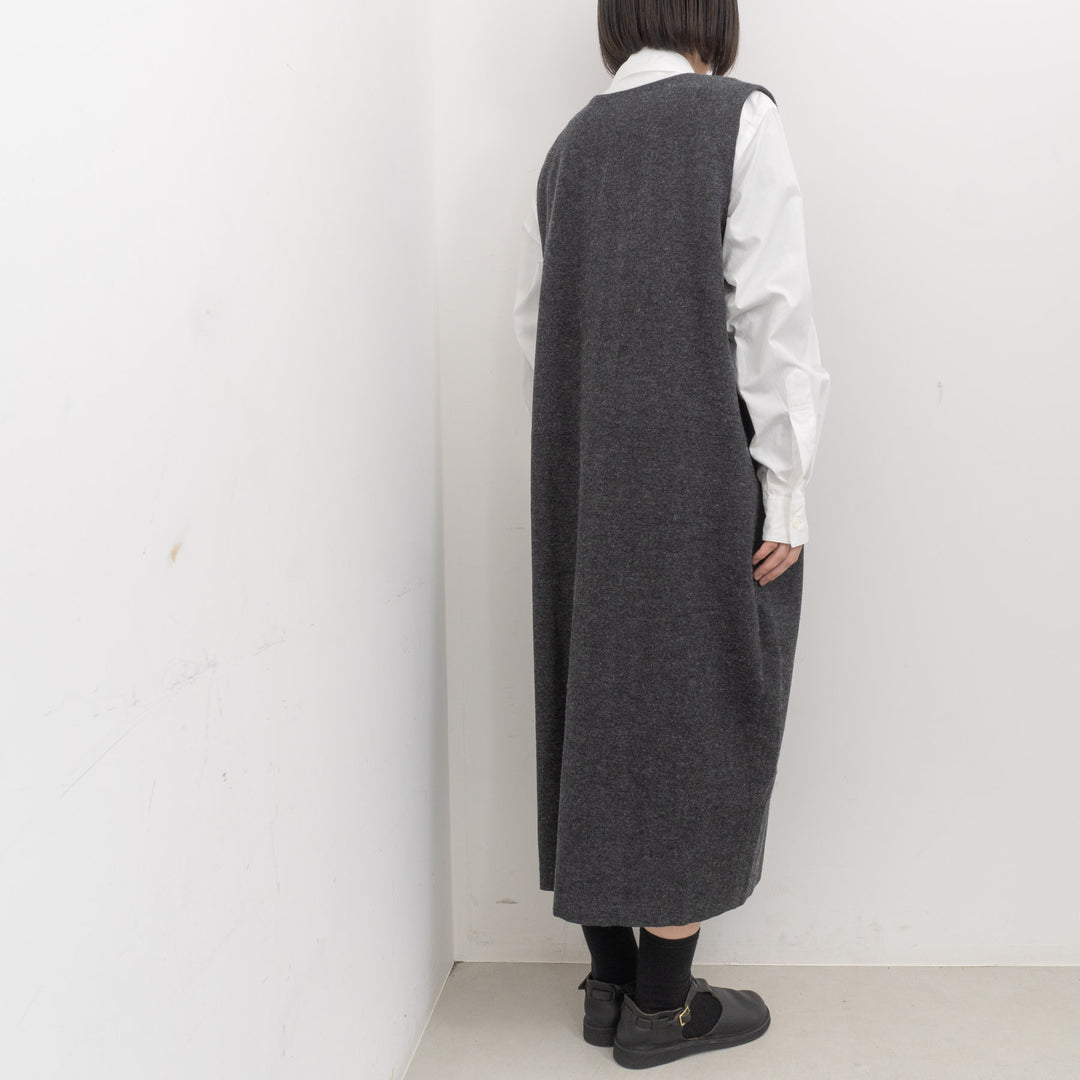 atelier naruse /WOMEN　cotton wool herringbone jumper skirt na-f03098