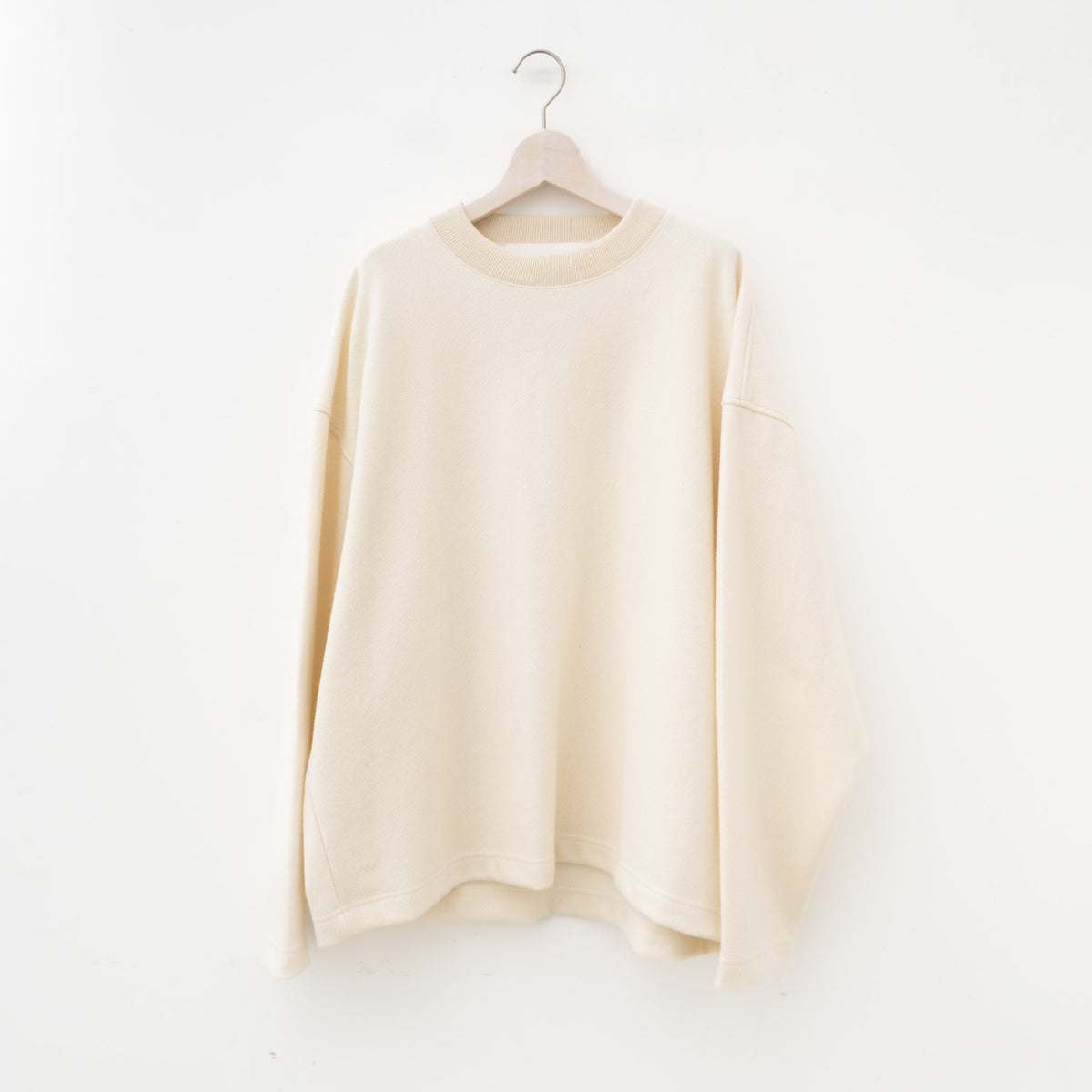 nonnotte｜MEN　box pullover-super120's heavyinlay melton（raw white）