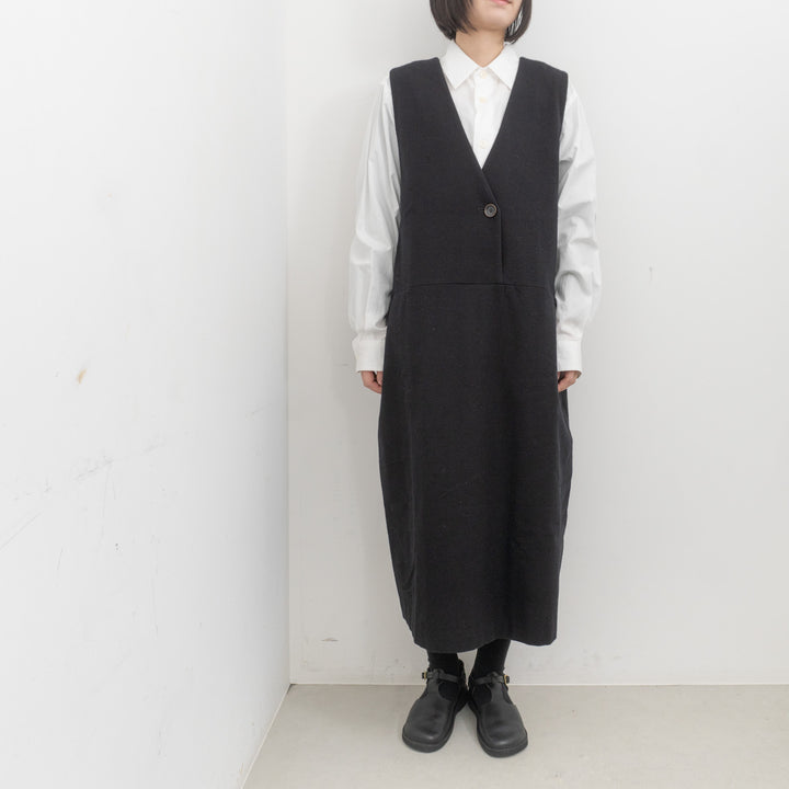 atelier naruse /WOMEN　cotton wool herringbone jumper skirt na-f03098