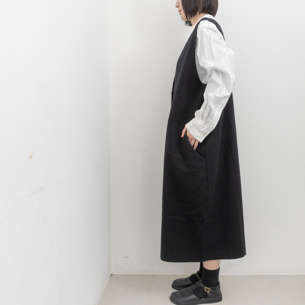 atelier naruse｜WOMEN　cotton wool herringbone jumper skirt na-f03098