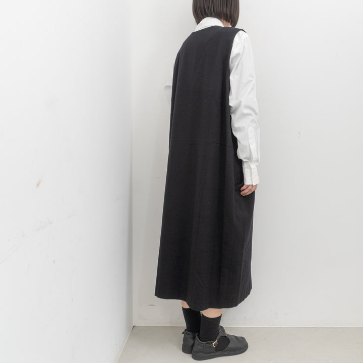 atelier naruse /WOMEN　cotton wool herringbone jumper skirt na-f03098