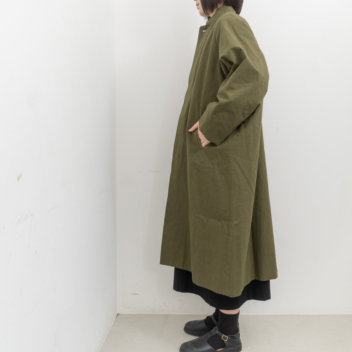 atelier naruse｜WOMEN　cotton hemp stand collar coat na-f04058