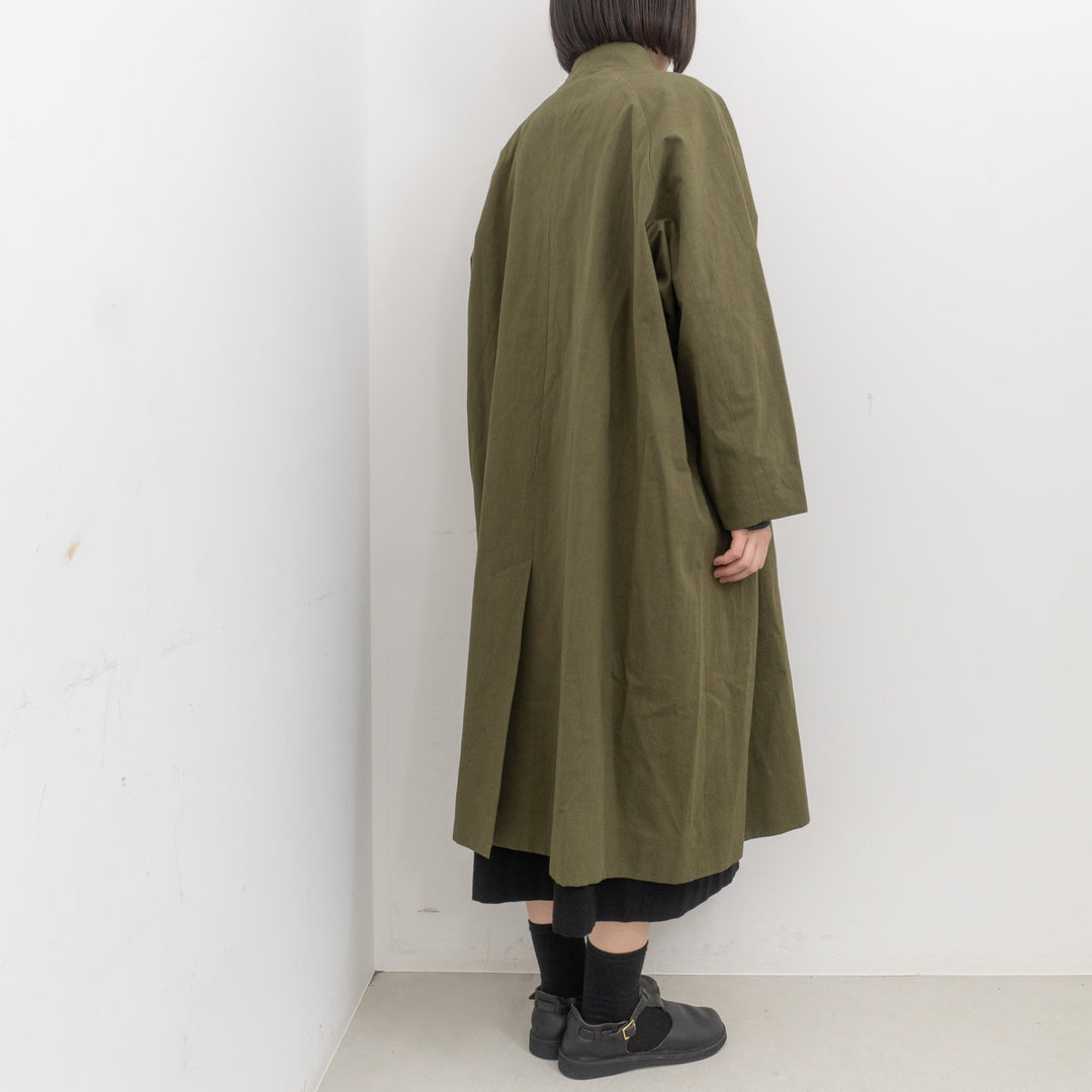 atelier naruse /WOMEN　cotton hemp stand collar coat na-f04058