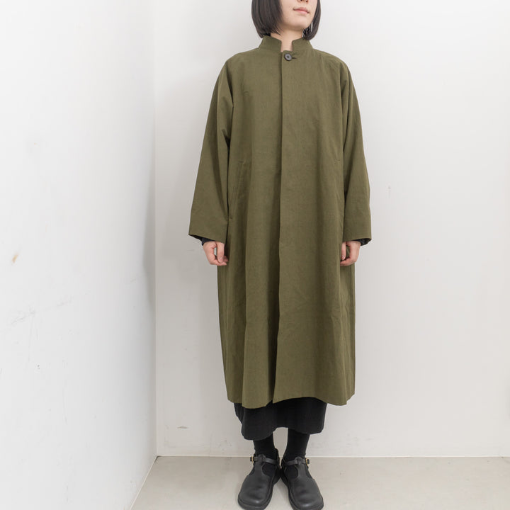 atelier naruse /WOMEN　cotton hemp stand collar coat na-f04058