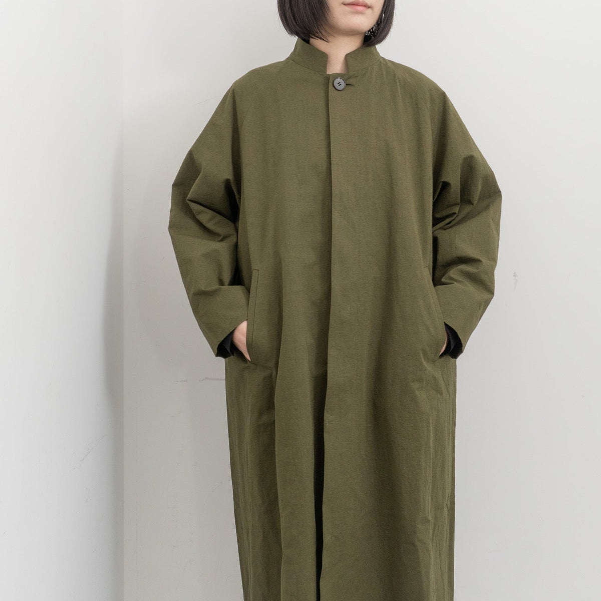 atelier naruse｜WOMEN　cotton hemp stand collar coat na-f04058