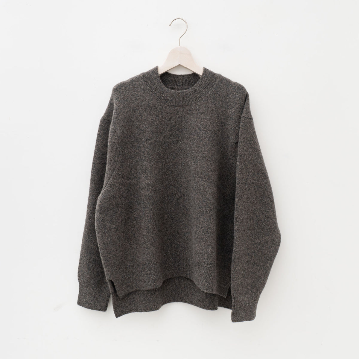 nonnotte｜MEN　slit crew neck pullover-heavy oz yak knit