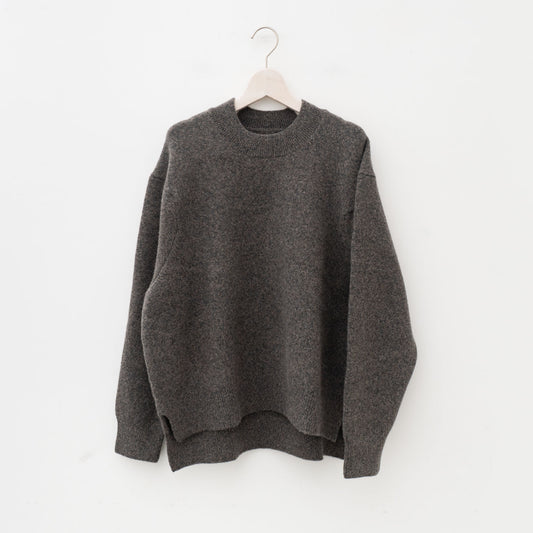 nonnotte｜MEN　slit crew neck pullover-heavy oz yak knit