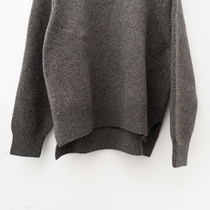 nonnotte /MEN　slit crew neck pullover-heavy oz yak knit