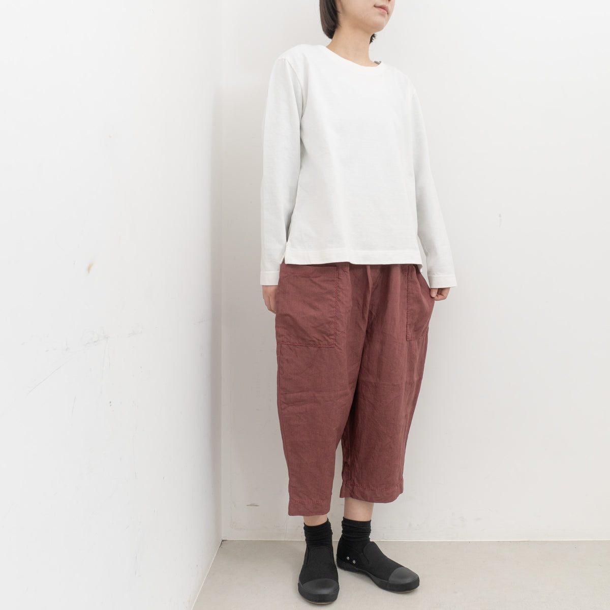 homspun｜WOMEN　リネンバイオ8分丈パンツ 261-3406 Y