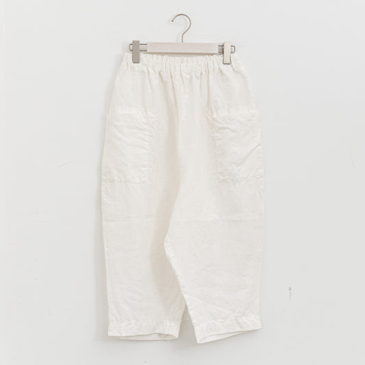 homspun｜WOMEN　リネンバイオ8分丈パンツ 261-3406 Y（1.off white）