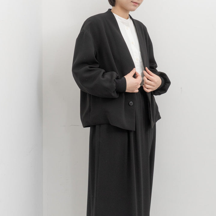 ゴーシュ/　ストレッチブラック 袖リブジャケット G261-J014