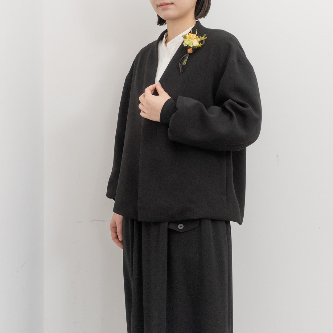 ゴーシュ/　ストレッチブラック 袖リブジャケット G261-J014