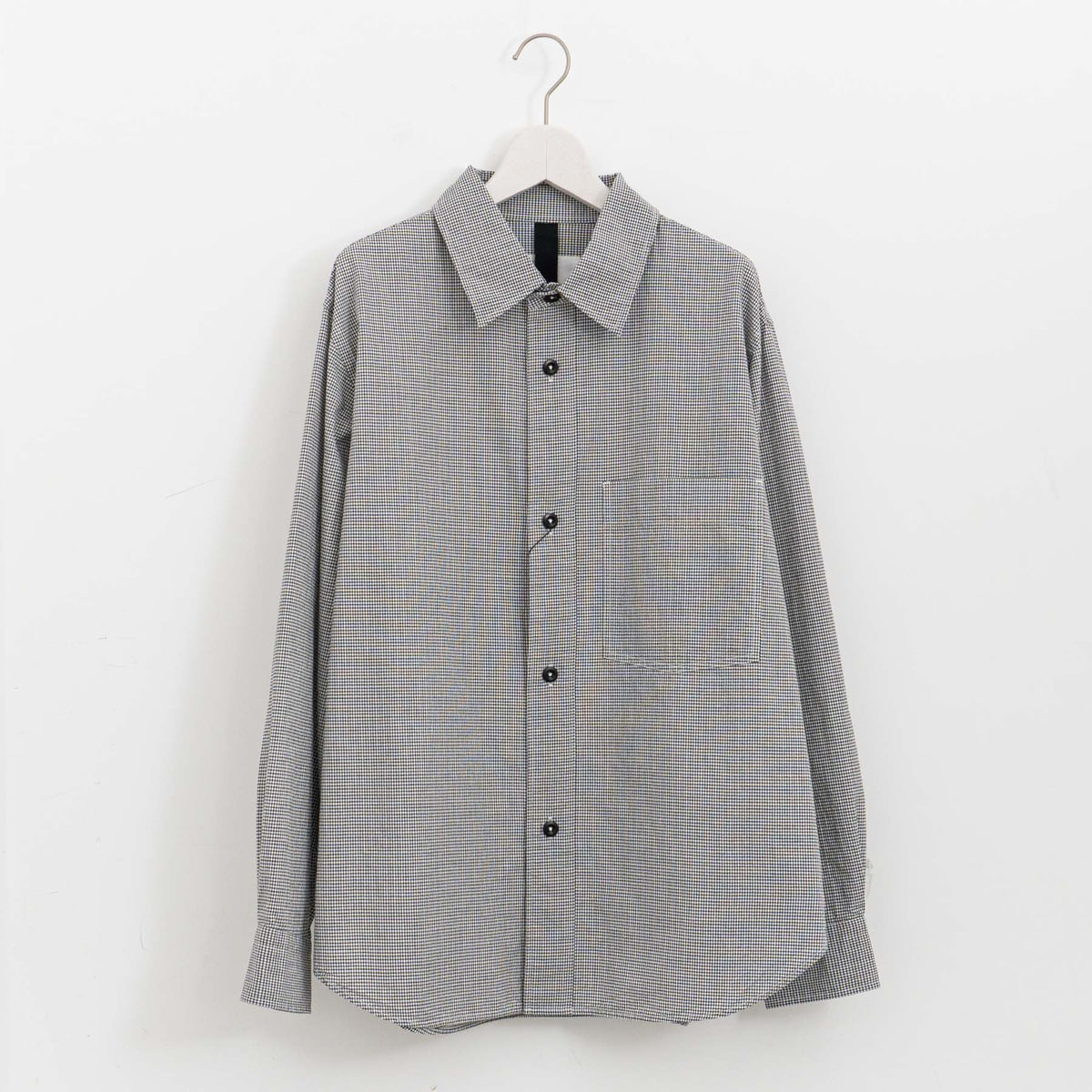 MHL.｜MEN　TINY GINGHAM COTTON SHIRT 596-6150207 -suomi（010.BLACK）