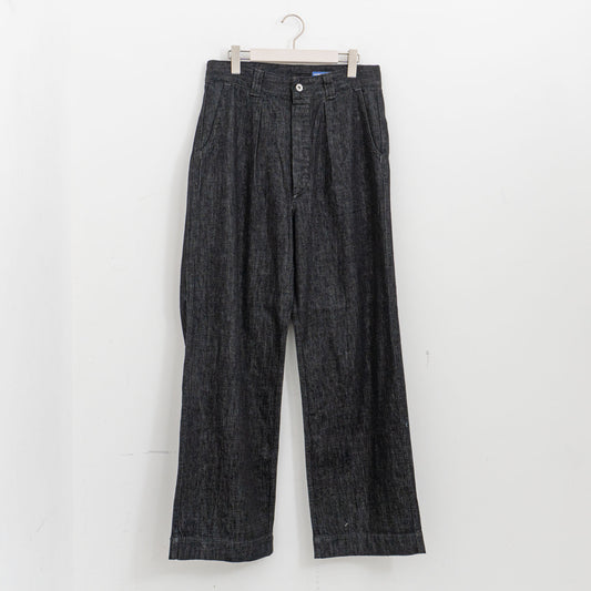 MHL.｜MEN　CANTON BLACK LIGHT DENIM TROUSERS 596-6140204-suomi