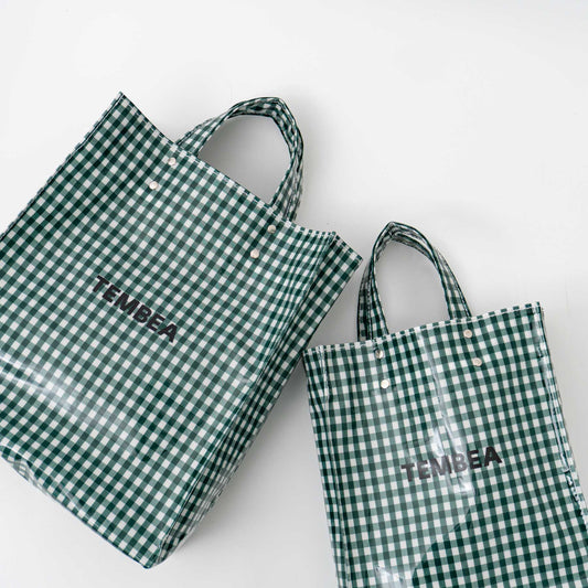 TEMBEA｜PAPER TOTE col.GINGHAM/GREEN